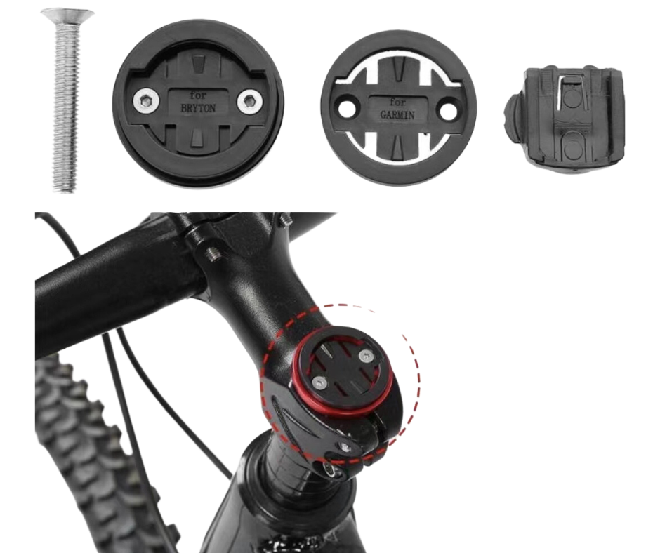 Bike Headset Computer Mount for Garmin, Bryton, GoPro, Wahoo, Cateye - Black